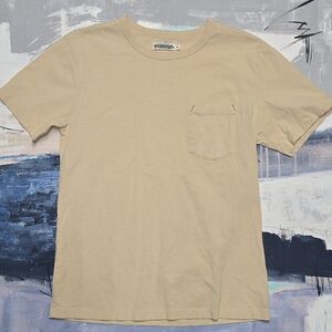 Freenote Small Cloth Knit Shirt Mens Tan Pocket Tee Crewneck